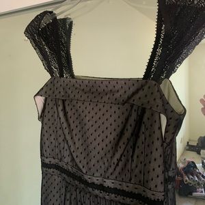 Anne Taylor Loft Swiss Dot Midi Dress